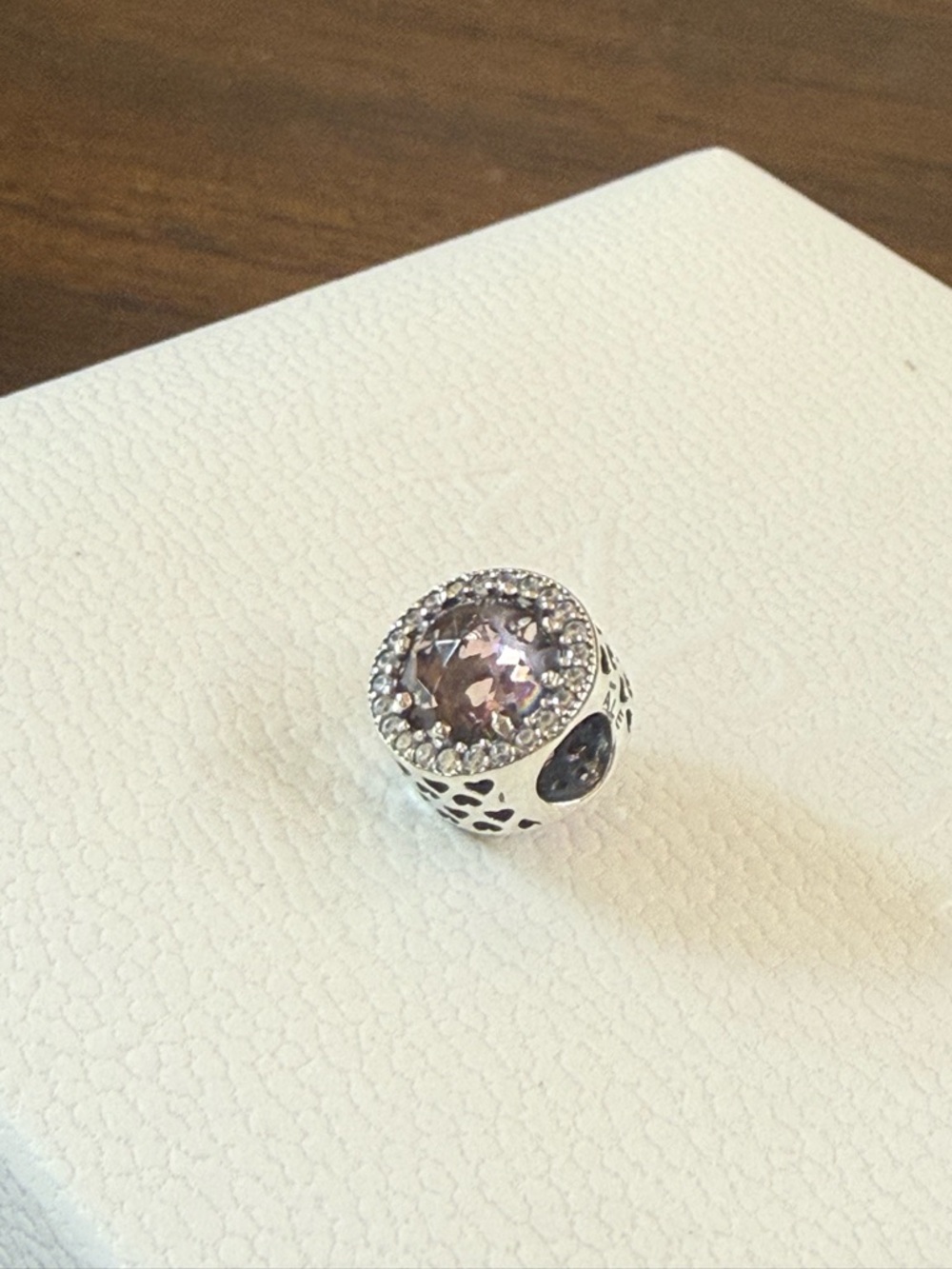 Pandora Radiant Hearts Light Pink  Crystal Charm